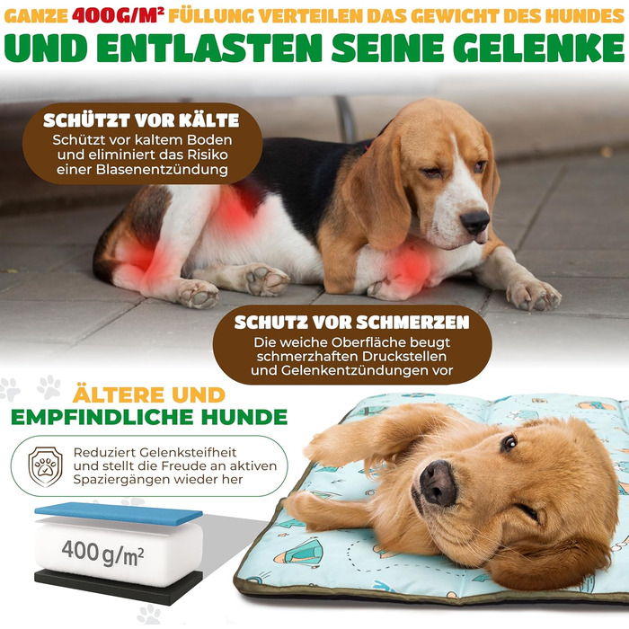 Водонепроникний килимок для собак | Зручний у подорожах, ізольований, з неслизькою поверхнею | Підходить для кемпінгу та відпочинку | Легкий, миючий, для собак