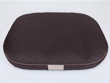 Кругла лежанка для собак Oval - міцна, водонепроникна, з м'яким наповнювачем, 87x68x15 см, коричнева