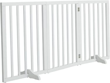 Захисне бар'єр для собак Fellie, дерев'яний, без свердління, 4 панелі (183x60 см) / 3 панелі (139x60 см), білий