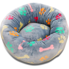 Кругле ліжко для собак Petcute, корзина для котів та домашніх тварин, м'яке, миється, рожевий кісточка, XS (40 см)