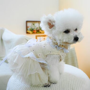 Сукня для собак - сукня-тьюль для маленьких собак та котів, розмір L, кольоро апельсиновий