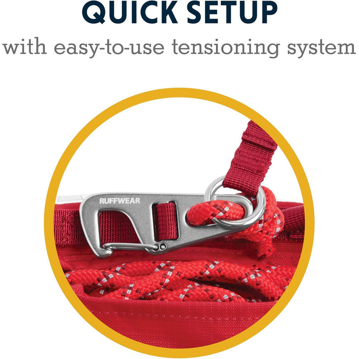 Ruffwear Knot-a-Hitch™ система для вигулу собак на кемпінгу, тросова лінія для прив'язі, туристичне рішення