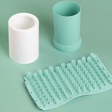 Миска для миття лап собак Tuxxjzm, витокостійкий очищувач лап для домашніх тварин, видалення бруду, щітка для лап, м'яка машина для чищення лап, покращена ефективність очищення, зелений, великий розмір