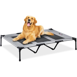 MaxxPet Лежак для собак складаний, освіжаючий, портативний, 122x91x23 см, сірий