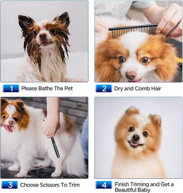 Набір професійних ножиць для грумінгу собак Gimars, 5-в-1, з титановим покриттям, безпечні, чорні