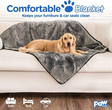 Водонепроникна ковдра для собак PAW BRANDS, преміум, 152x127 см, машинне прання, плед з штучного хутра для великих собак і домашніх тварин, захист меблів
