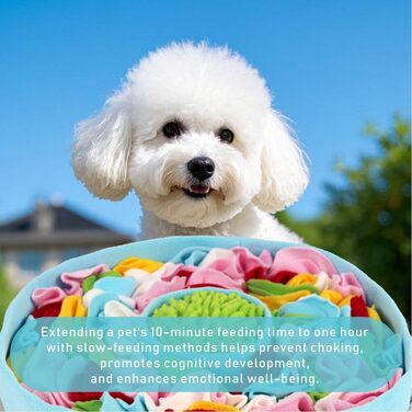 RGBRGB Преміум килимок для повільного годування собак – інтерактивна годівля, стимуляція розуму та зменшення тривоги (Блакитний, 38,1 x 5,1 см)