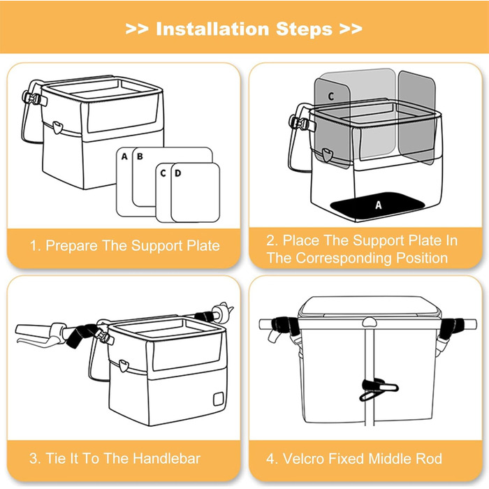 PETCUTE Кошик для собак на велосипед, з ременем безпеки, жовто-сірий, до 7.5 кг