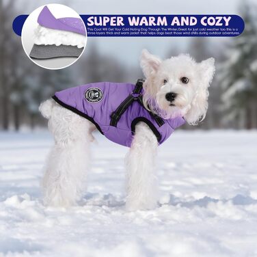 Теплий зимовий одяг для собак: куртка, жилетка, плащ для маленьких, середніх та великих собак. Зелений (3XL, світло-фіолетовий)