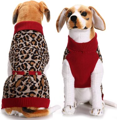 Теплий зимовий пуловер для собак з леопардовим принтом, для дівчаток та хлопчиків, великих, середніх та маленьких порід