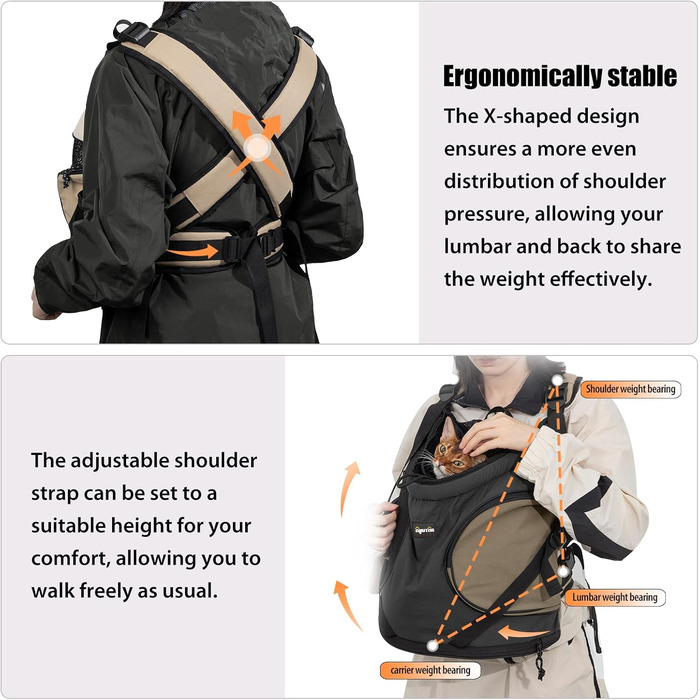 NATUYA Сумка-переноска для собак, переноска для тварин з м'яким дном, 2 кишені на блискавці, для подорожей, хаджінгу, переноска для собак з переднім доступом (Сірий)