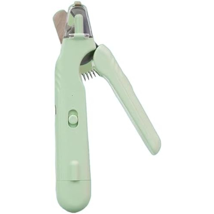 Триммер для обрізання кігтів домашніх тварин, LED, 2-в-1 (обрізання та шліфування), безшумний, для собак та котів (білий, зелений)