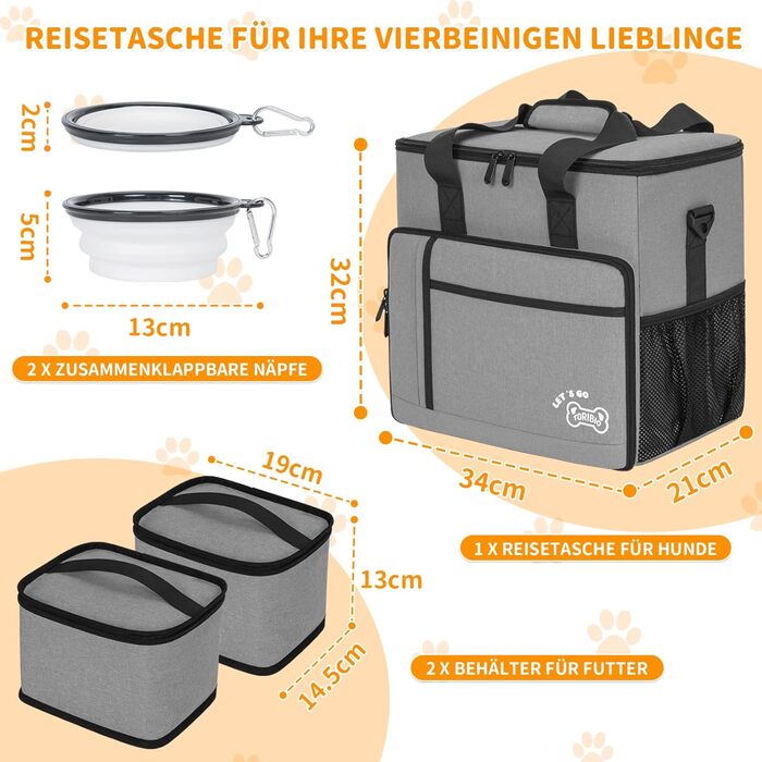 Сумка для ласощів для собак на 25L з регульованим ремінцем, ідеальна для прогулянок та подорожей (сіра)