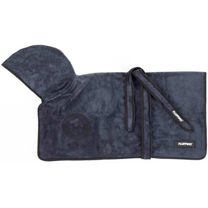 Рушник для собак темно-синій, розмір M | М'який, швидковисихаючий, вбираючий | Рушник для тварин з клямками | Для середніх собак | Аксесуар для домашніх тварин темно-синього кольору, 1 шт.