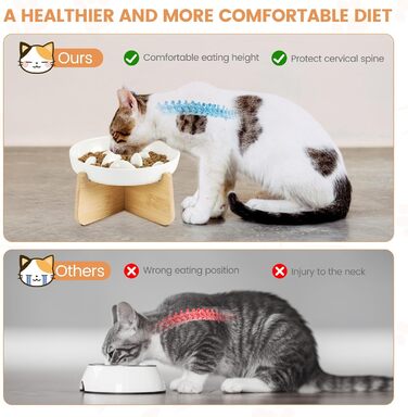 Антислизький годівниця для котів PETTOM з кераміки, повільний годівля, для котів та маленьких собак, білий