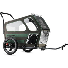 Фаркоп для собак TAXXI Dog M – велосипедний причіп для собак до 40 кг – з переднім та заднім входом, сітковими вікнами, відбивачами, з'єднувачем – складний та вологостійкий