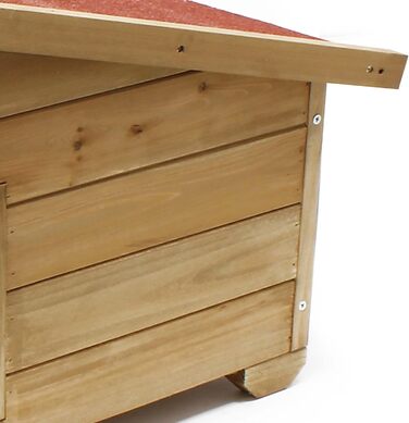 Дім для котів Wiltec великий 99 x 52 x 42 см з дерева, котяча хатинка для саду або тераси, ізольована та стійка до погодних умов, котяча печера