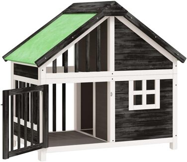 vidaXL Будка для собаки сіра 96x60,5x87 см з масиву сосни