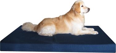 Ортопедичне ліжко для великих собак Dogbed4less з піни Memory Foam, міцним джинсовим чохлом, водонепроникною підкладкою та додатковим чохлом, 140x119x10 см