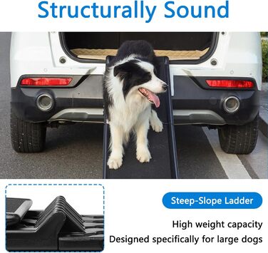 Рампа для собак Premium, 180 см, для авто, SUV, вантажівки, складна, 70 кг, антиковзка