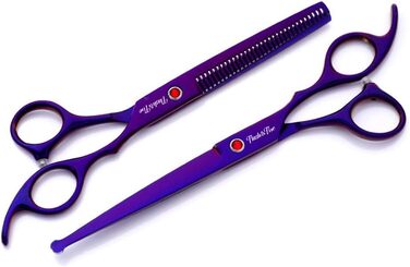 Набір професійних ножиць для грумінгу домашніх тварин 7.0 дюймів (3 шт.), нержавіюча сталь, безпечні закруглені кінчики