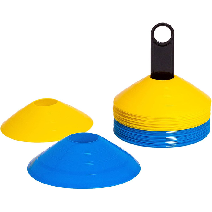 Набір навчальних дисків 8LevelUp: 40 штук (20 жовтих та 20 синіх), для футболу, кінного спорту, дресирування собак та коней, агіліті для собак