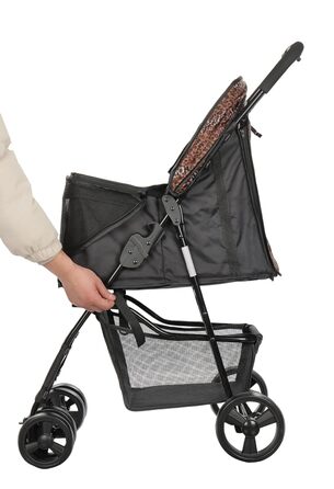 Візок для собак Сенна сірий (чорний & леопард)