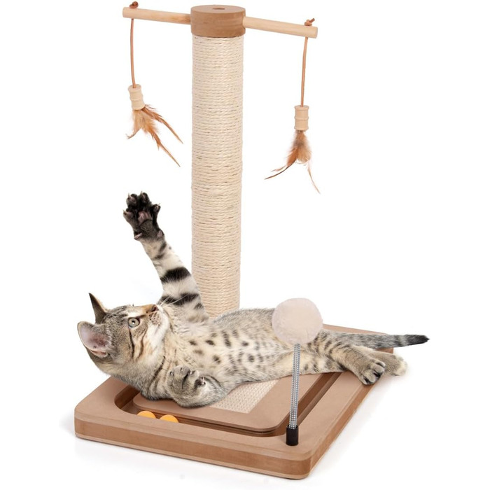 Котячий стовпчик для котів Lilly - інтерактивна іграшка для самостійних занять | 78 см | 33 x 33 x 80 см