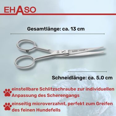 Преміум ножиці для грумінгу собак EHASO, 13 см, легкі, вигнуті | Японські ножиці для грумінгу, професійні