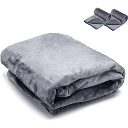 Водонепроникний плед для собак Nobleza, 127 x 100 см, 2 шт. М'який, для дому та на вулицю, для котів та собак, можна прати в машині, сірий