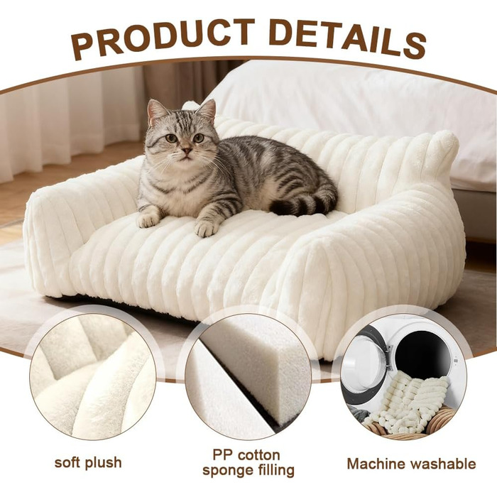 М'яке ліжко для собак та котів RANJIMA: зручне, пухнасте, миється, для кошенят та цуценят