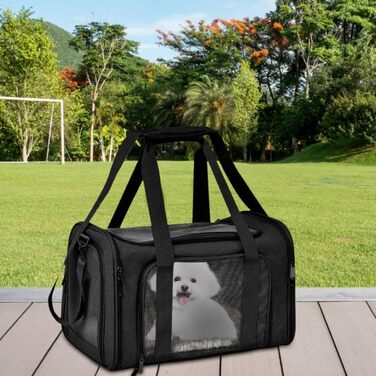 Транспортна переноска для тварин, сумка-переноска, чорна. Зручна та портативна переноска для собак та котів. Складана, стабільна та безпечна для подорожей.