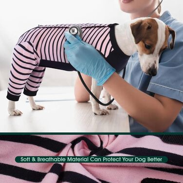 Комбінезон для собак Kuoser після операції на задніх лапах, чорний, розмір L (M(спинка:34см), Рожевий)