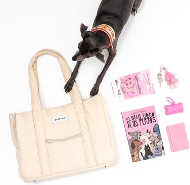 Сумка-переноска для собак та котів Joyflow | 6 кг | м'яка переноска з безпечним кліпом | для подорожей літаком та автомобілем | дизайн Європа | бежева