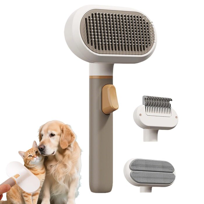 Щітка для грумінгу тварин 3-в-1: для котів та собак, для короткої та довгої шерсті, для видалення підшерстка. Ідеально для дому, квартири, офісу та ін.