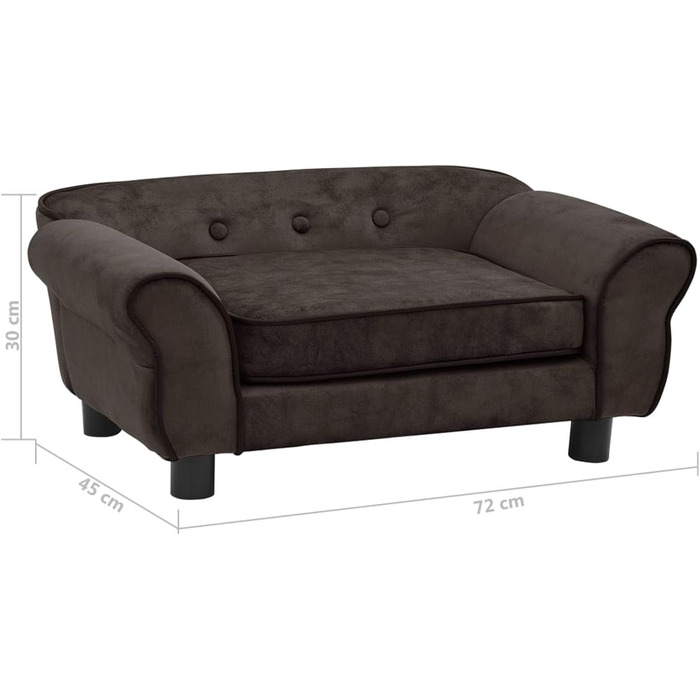 Диван для собак Tidyard: м'який лежак для домашніх тварин, коричневий, 72x45x30 см