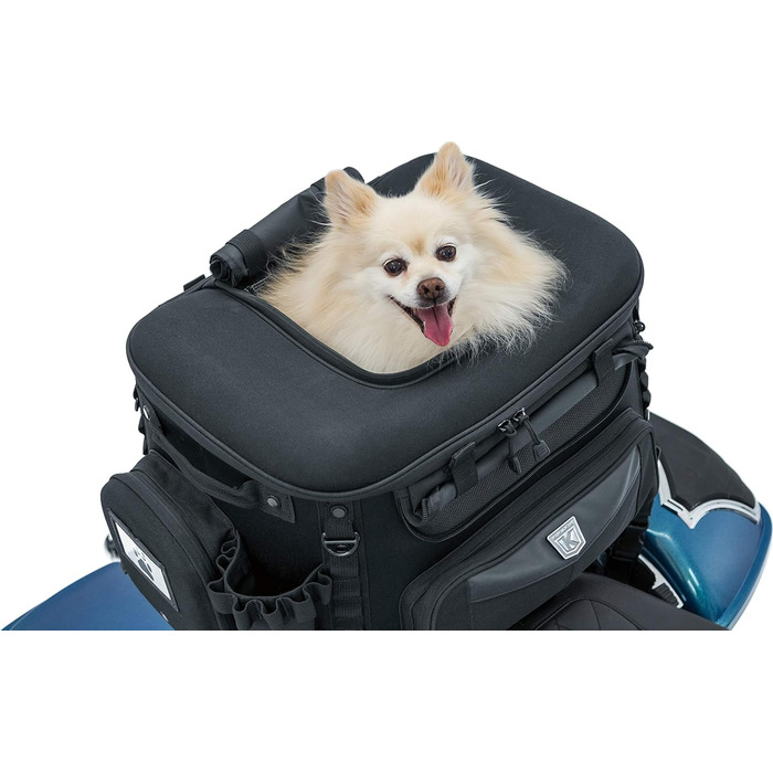 Kuryakyn Grand Pet Palace – транспортувальний бокс для собак і котів, переносний, водонепроникний, для багажника чи пасажирського сидіння, з ременями для Sissy Bar, чорний