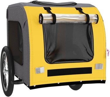 Причіп для велосипеда для собак Жовтого та Сірого кольорів, Oxford-тканина та сталь, LH33839