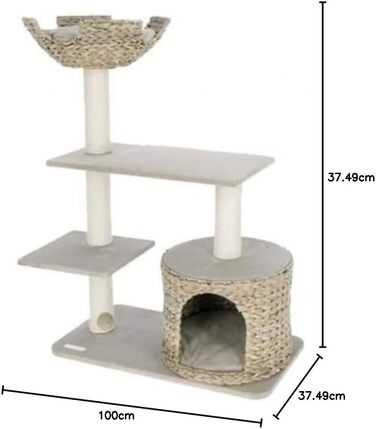 Дряпка для котів Kerbl 81592 Banana Leaf Jade, 70x38x102 см, бежева