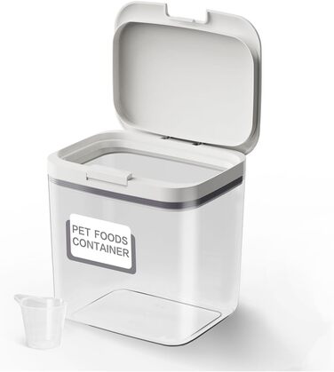 Контейнер для корму собак 11,3 кг, герметичний, з мірною чашею, BPA-free, для зберігання корму, рису та борошна, білий