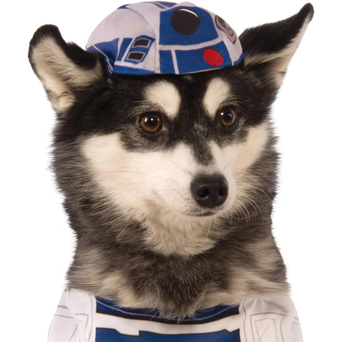 Костюм для собак R2-D2 Star Wars від Rubie's, білий, розмір XL (довжина хвоста 28 см, обхват грудей 43 см), для Хелловіну