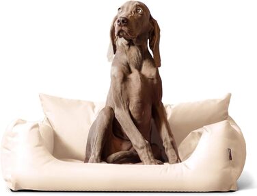 Tierlando® NEMO: собаче ліжко з оксфорду 600D, зручна матрацна вставка та знімний, пральний чохол, для собак малих та середніх порід, розмір 65x50 см, колір: кремовий