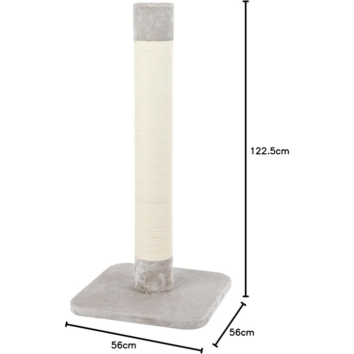 Дряпка для котів Kerbl Opal з джуту, сіра, 56x56x119 см