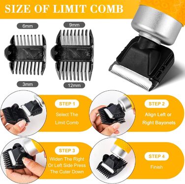 Електричний тепихарський ножик з регулюванням глибини зрізу, машинка для стрижки собак, 6 швидкостей, для тварин та килимів (Помаранчевий)