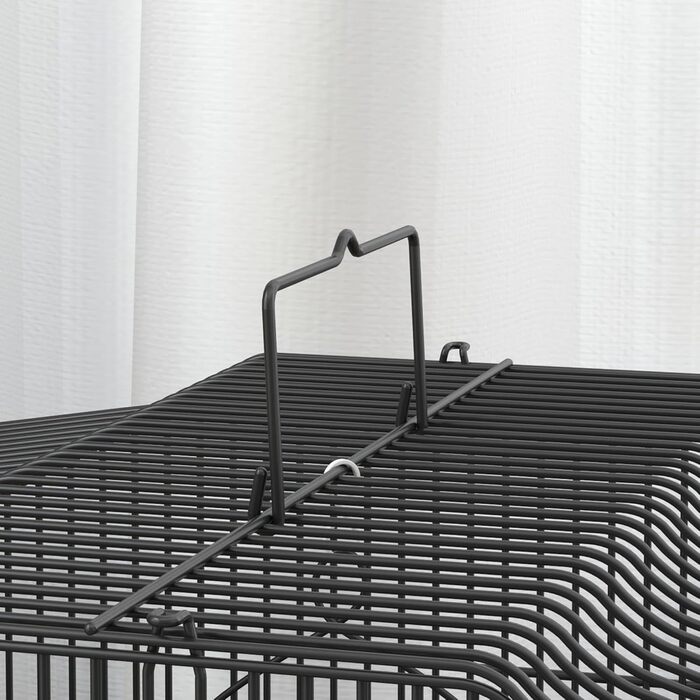 Клітка для птахів PawHut з жердинами, годівницями, гойдалкою, для хвилястих папужок, канареек, дрібних птахів, 46,5 x 36 x 59 см, чорна