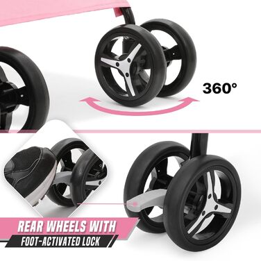 Візок для собак маленьких порід, 4,5-10 кг, візок для цуценят, візок для середніх собак, візок для котів, візок для 2 котів, з багажником, леопардовий принт (рожевий)