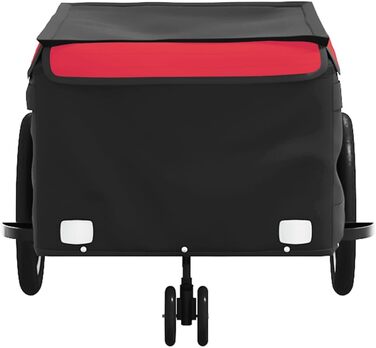 Причіп для велосипеда, вантажний/для собак, чорно-червоний, 45 кг, сталь. Причіп для покупок, подорожей, легко збирається