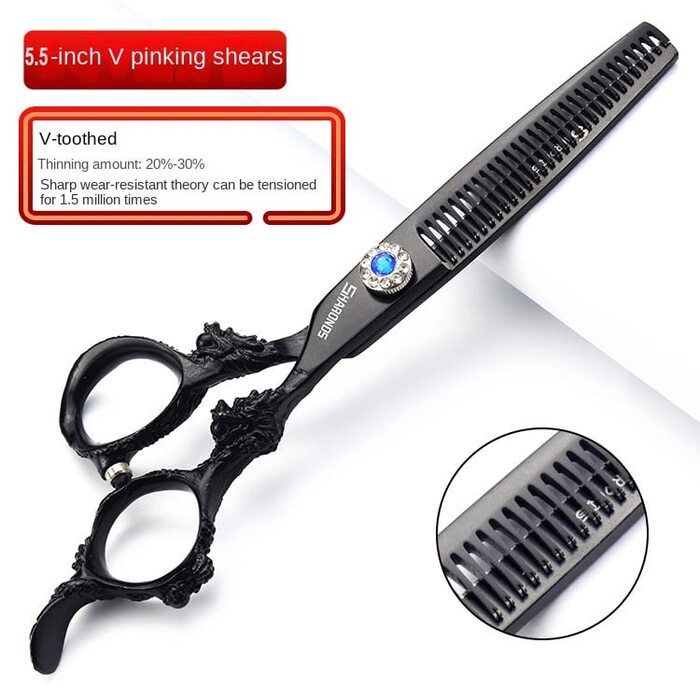 Професійний набір перукарських ножиць Sharonds 6 дюймів для стрижки та филирування, нержавіюча сталь, чорний