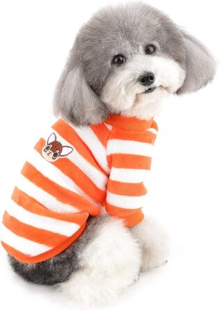 Теплий зимовий пуловер для собак ZUNEA, тепла флісова куртка для цуценят, стильний светр з принтом для чихуахуа, котів та інших собак, для дівчаток та хлопчиків, помаранчевий, розмір L