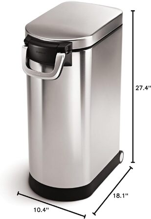 Великий контейнер для кормів для тварин simplehuman, 35 л, зі стійкого до відбитків пальців шліфованого stainless steel